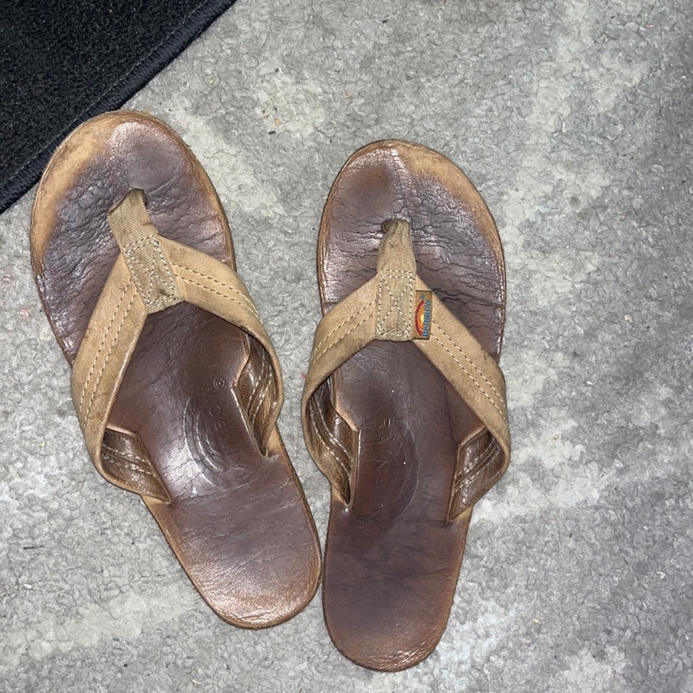 Leather Single Layer 1in strap Rainbow Sandals